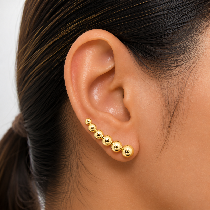 BRINCO EAR CUFF BOLAS LISAS