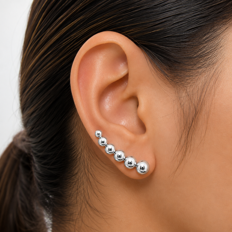 BRINCO EAR CUFF BOLAS LISAS