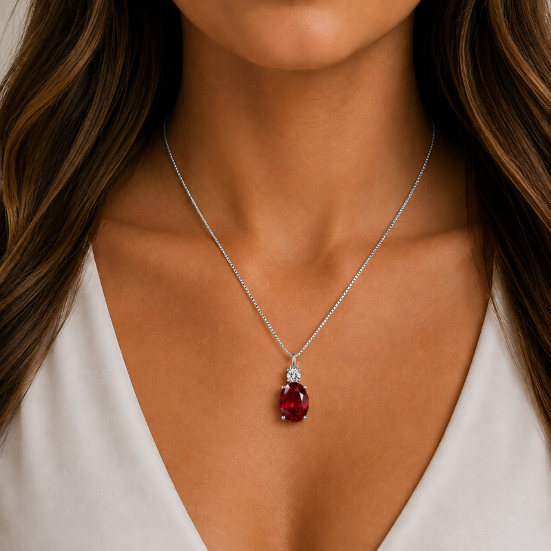 COLAR OVAL E ZIRCÔNIA
