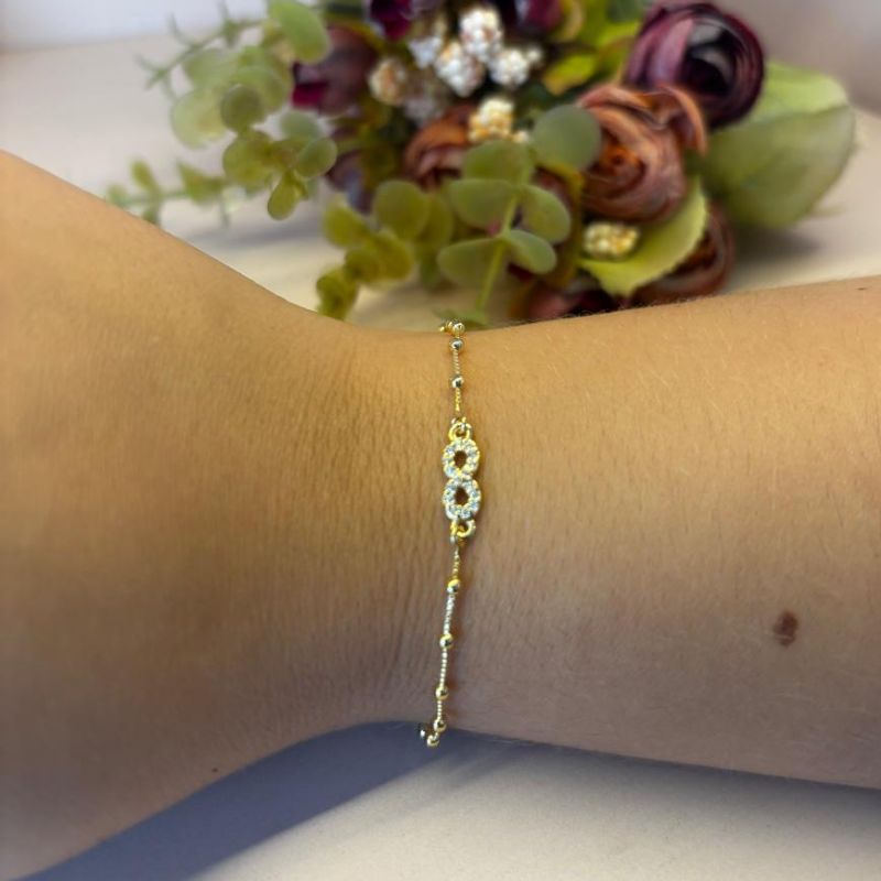 PULSEIRA BOLINHA INFINITO CRAVEJADO