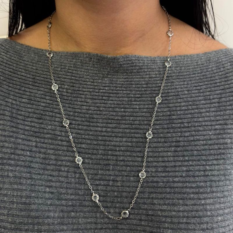 COLAR LONGO CADEADO COM ZIRCÔNIA