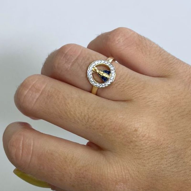 ANEL NOSSA SENHORA APARECIDA ARO CRAVEJADO