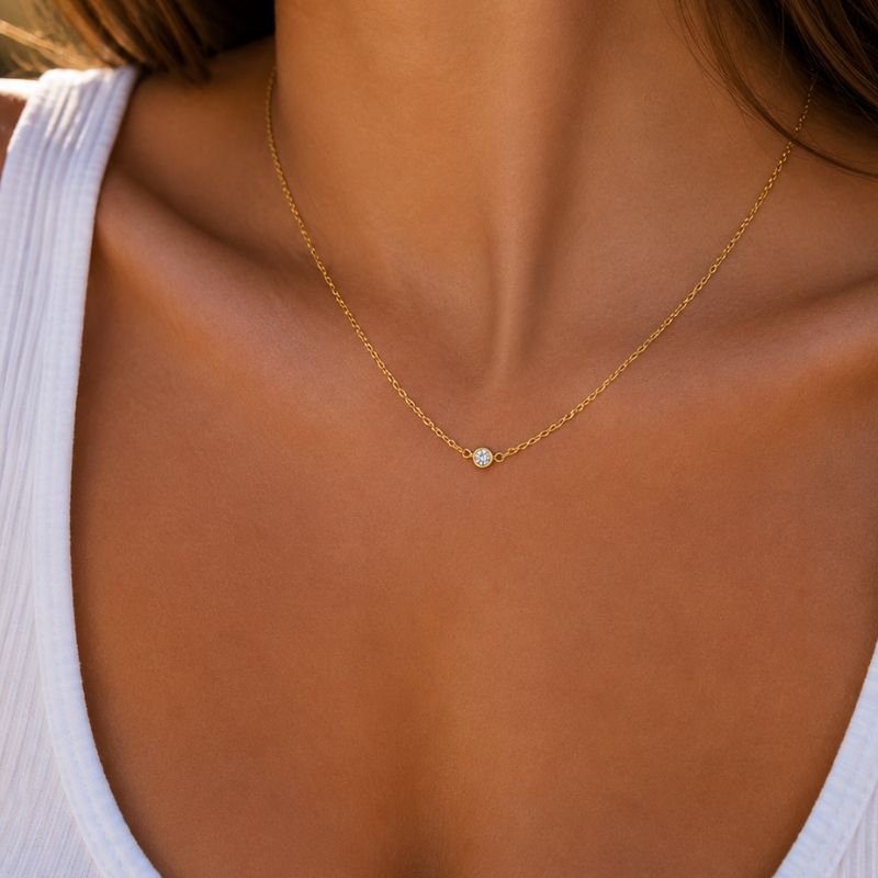 CHOKER CORRENTE ELOS E PONTO DE LUZ