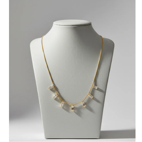 Colar Choker Zircônias em Carrê