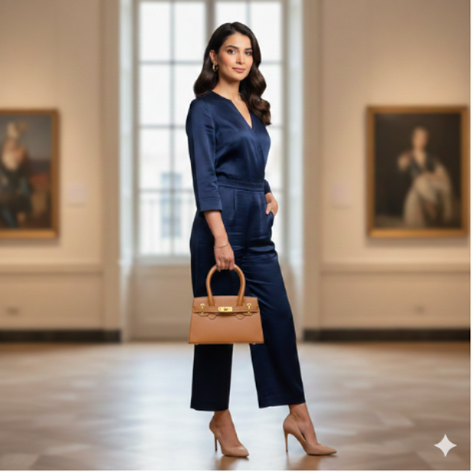 Bolsa Clássica Média de Couro Legítimo Marrom