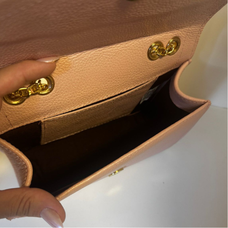 Bolsa Envelope Marrom Claro Couro Legítimo