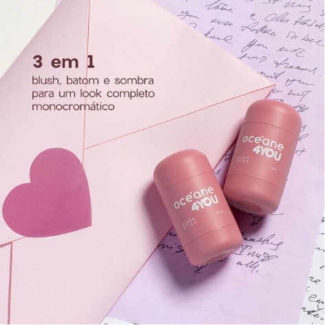 3 em 1 Blush Batom e Sombra Océane Edition