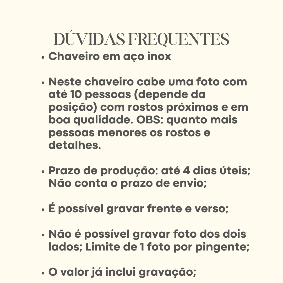 CHAVEIRO PERSONALIZADO REDONDO EM AÇO INOX. 30MM DE DIÂMETRO.
