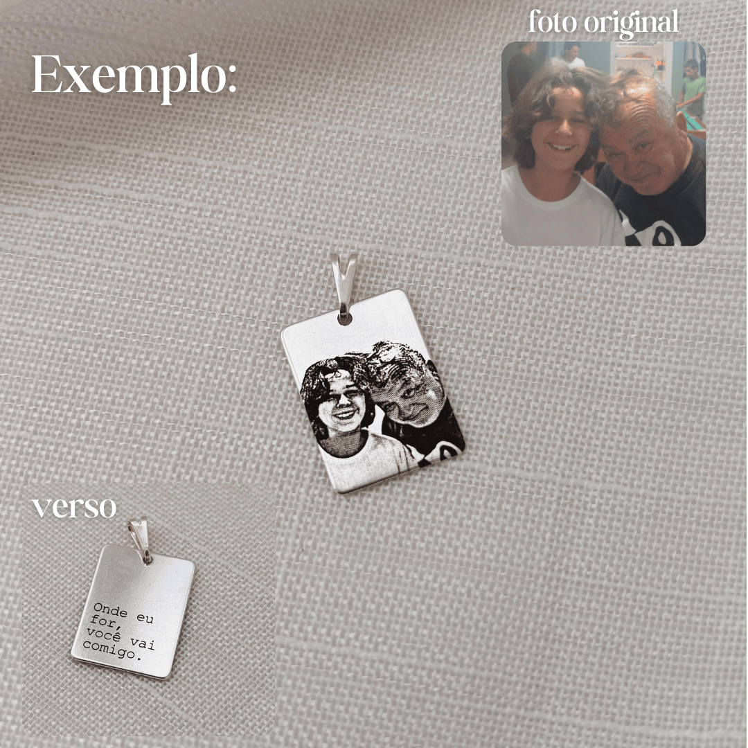 COLAR PERSONALIZADO PLAQUINHA 15X20MM PRATEADA. 45CM DE COMPRIMENTO E 5CM DE REGULAGEM. BANHADOS A PRATA.