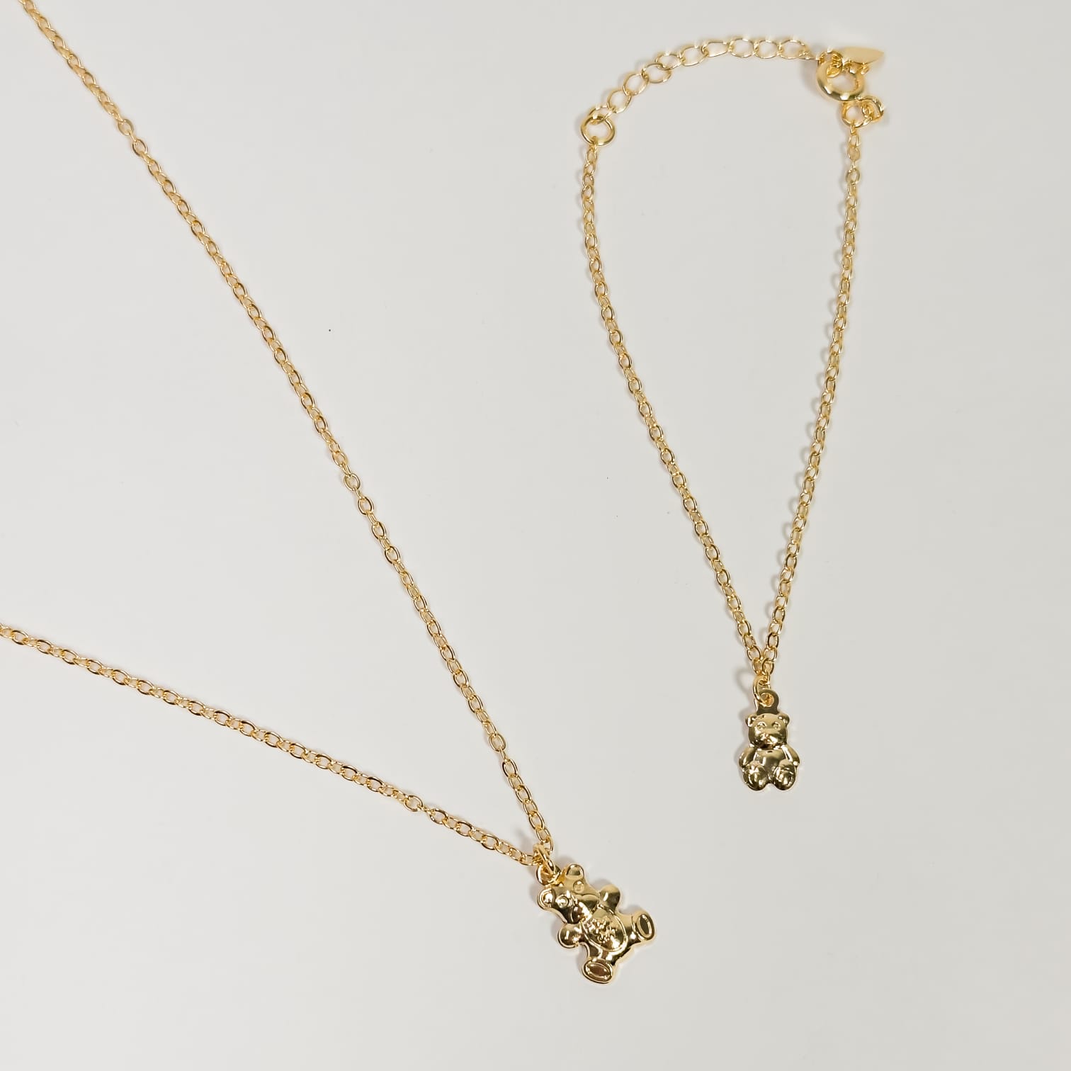 Pulseira infantil ursinho banhado a ouro 18k ajustável
