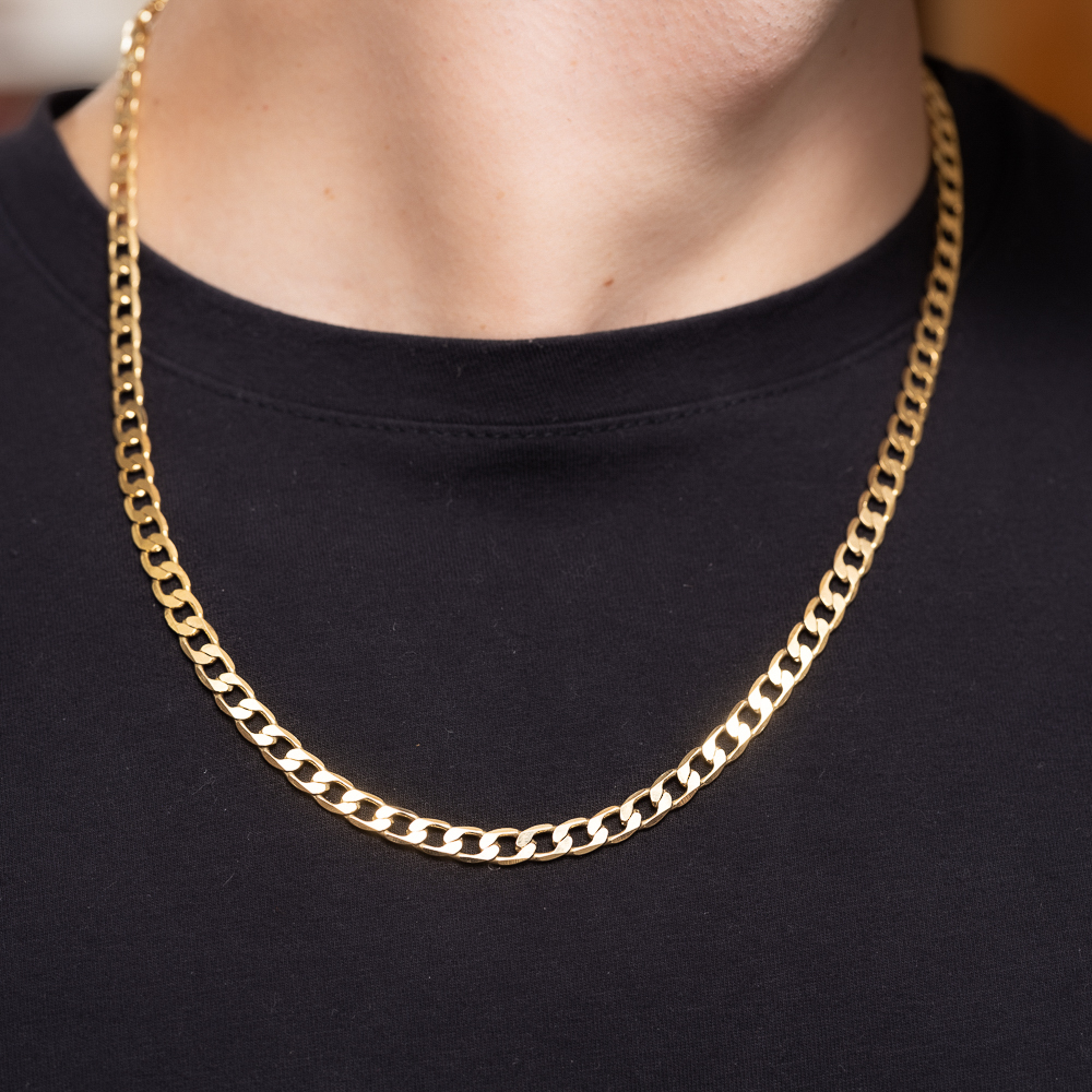 CORRENTE MASCULINA ELOS GRUMET 20M BANHO OURO 20K