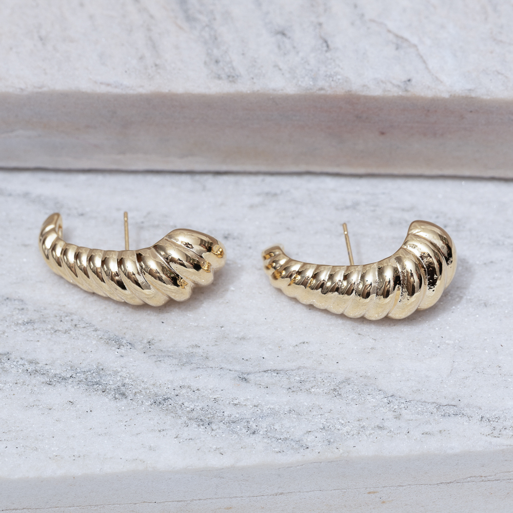 BRINCO EAR CUFF CARACOL BANHO OURO 18K