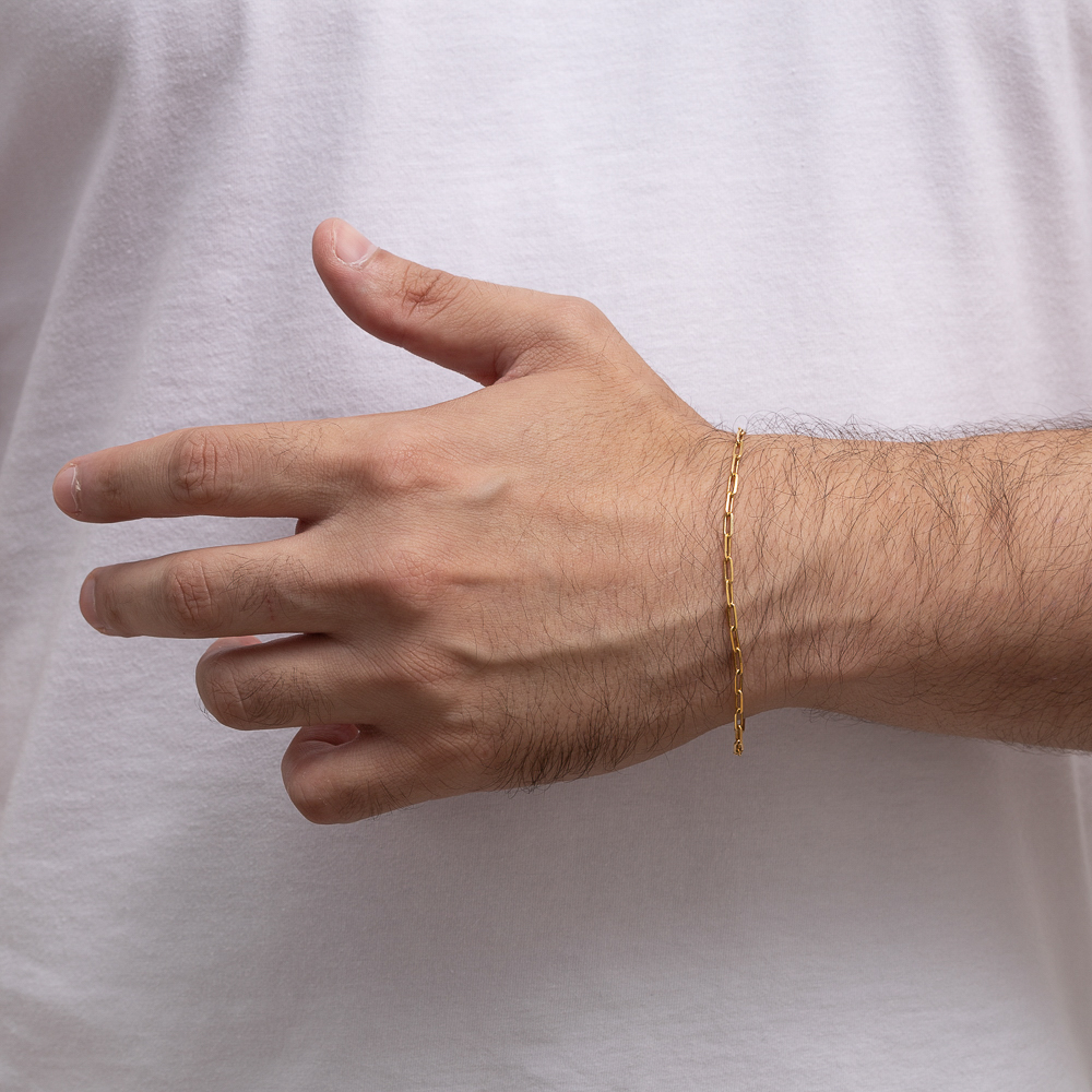 PULSEIRA MASCULINA ELOS CARTIER M BANHO OURO 18K