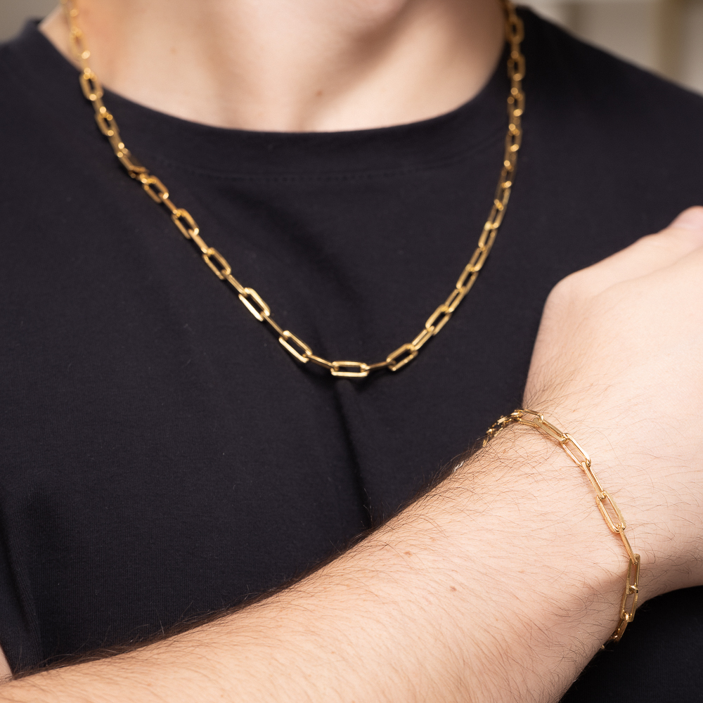 PULSEIRA MASCULINA ELOS CARTIER GROSSA 20M BANHO OURO 20K