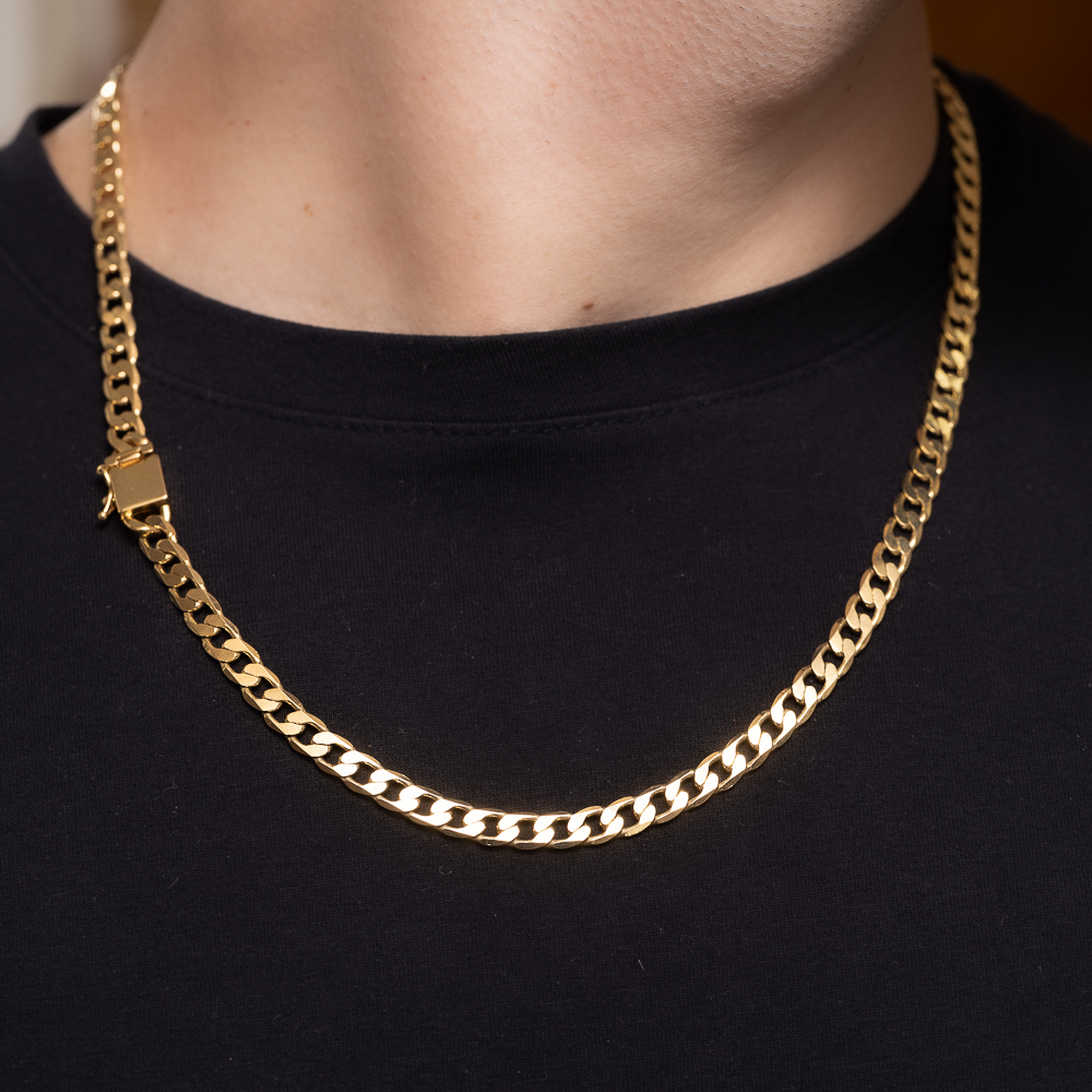 CORRENTE MASCULINA ELOS GRUMET 20M BANHO OURO 20K