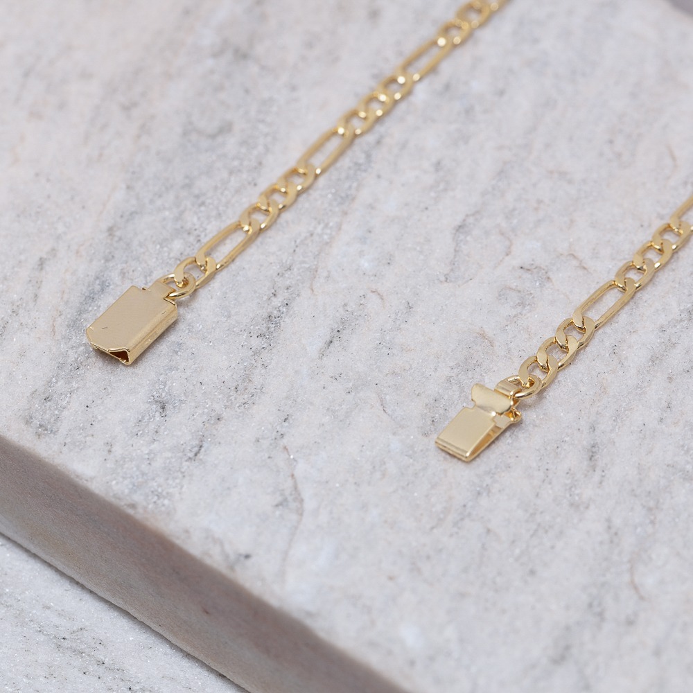 CORRENTE MASCULINA ELOS DUPLOS FINA BANHO OURO 18K