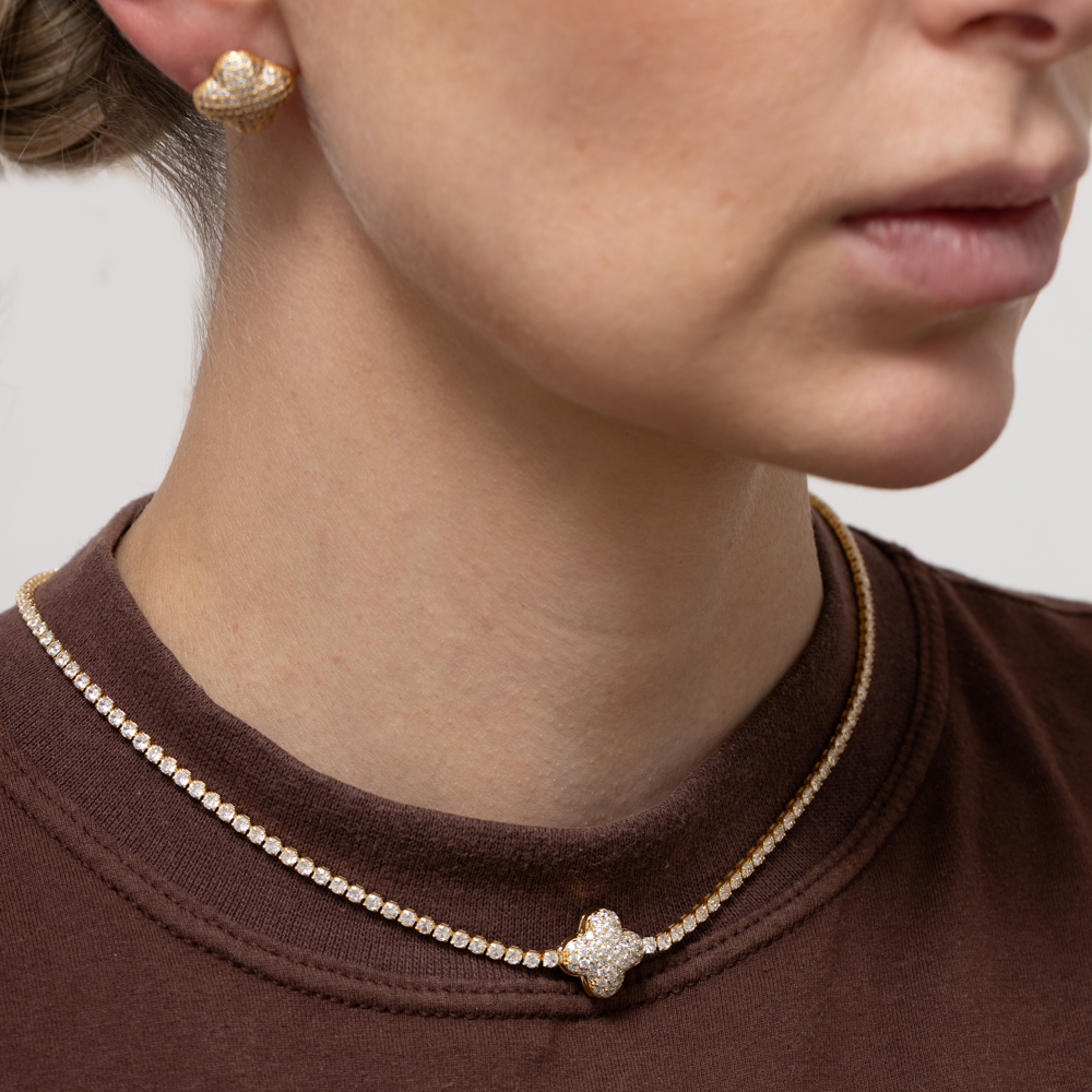 CHOKER RIVIERA VIRGINIA PUFFER BANHO OURO 18K