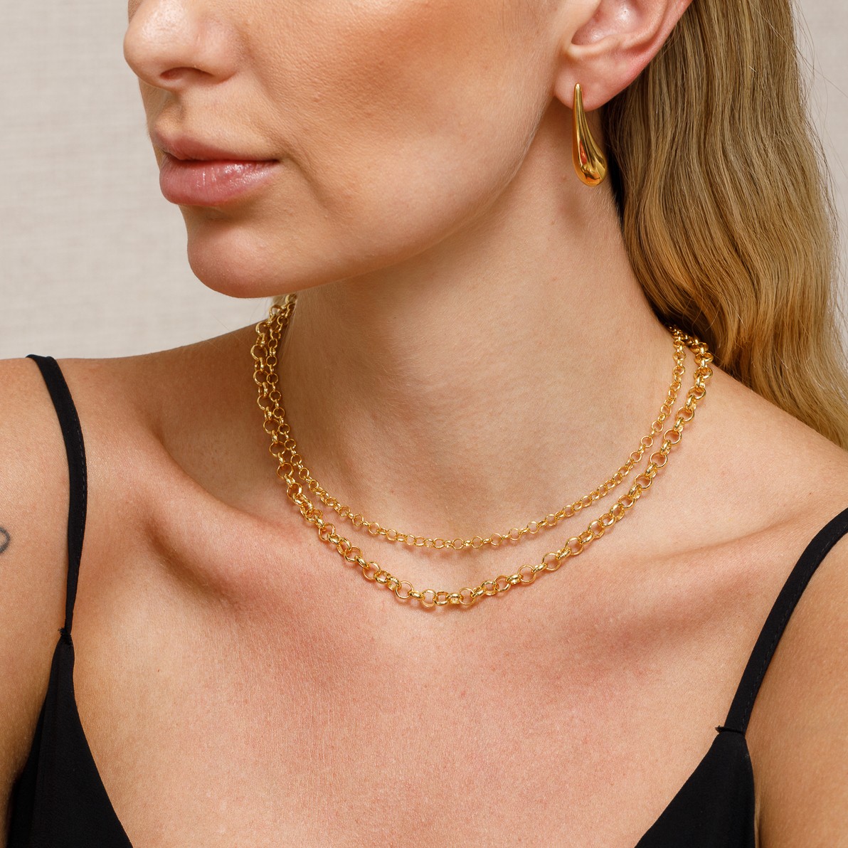 CORRENTE ELO PORTUGUÊS P 4MM BANHO OURO 18K