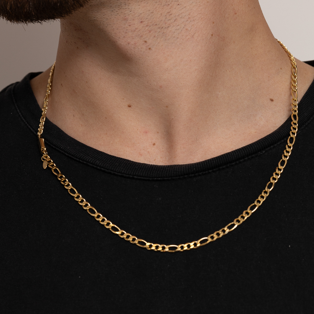 CORRENTE MASCULINA ELOS DUPLOS BANHO OURO 18K