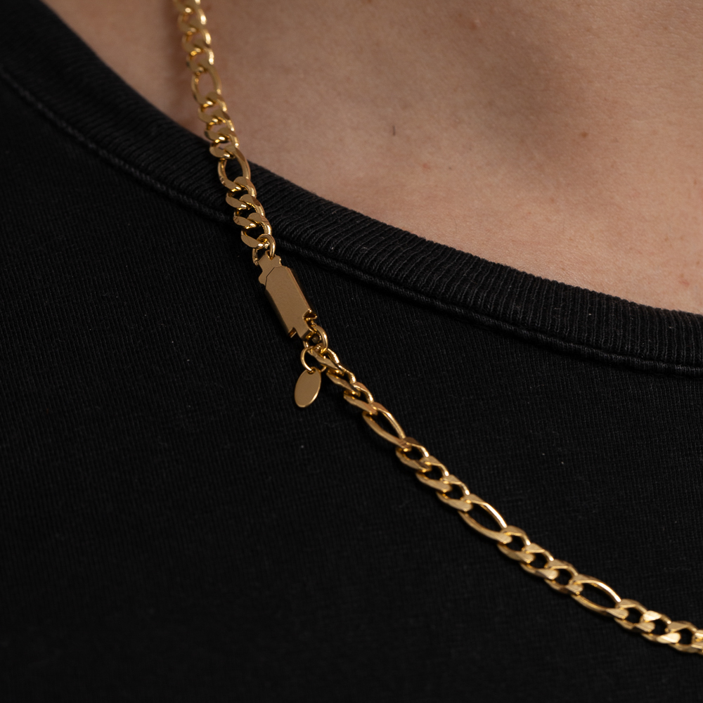 CORRENTE MASCULINA ELOS DUPLOS BANHO OURO 18K
