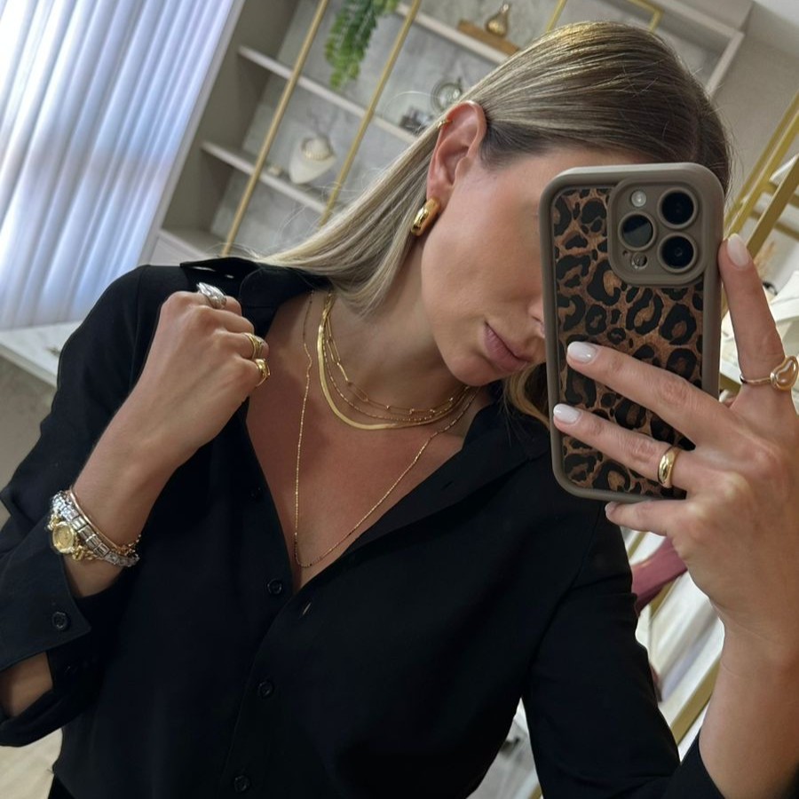 COLAR LONGO DIAMANTADO DUPLO BANHO OURO 18K