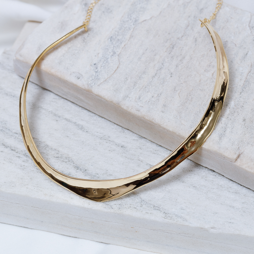COLAR ARO FLOR DE DÁLIA BANHO OURO 18K