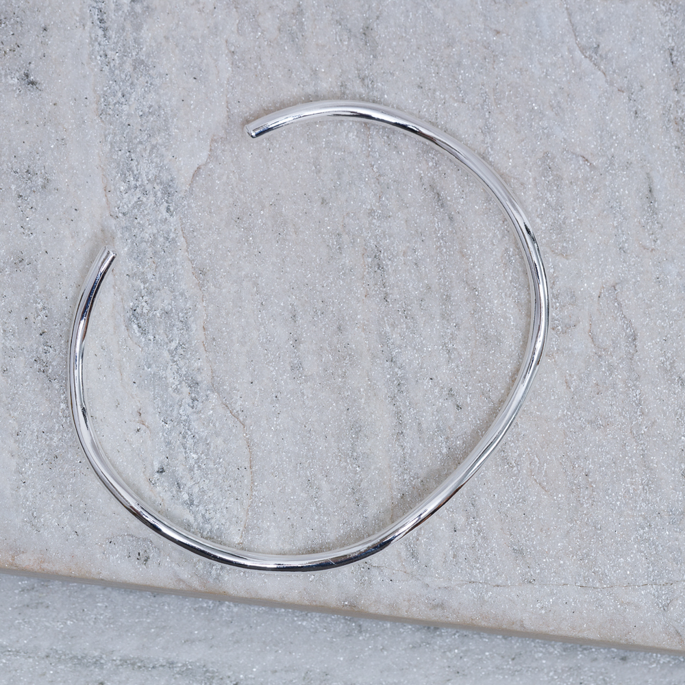 BRACELETE ONDULADO MÉDIO BANHO PRATA
