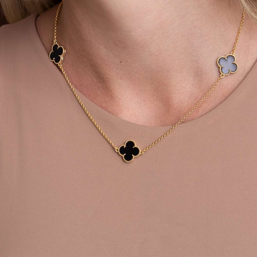 CHOKER VIRGINIA PRETO BANHO OURO 18K