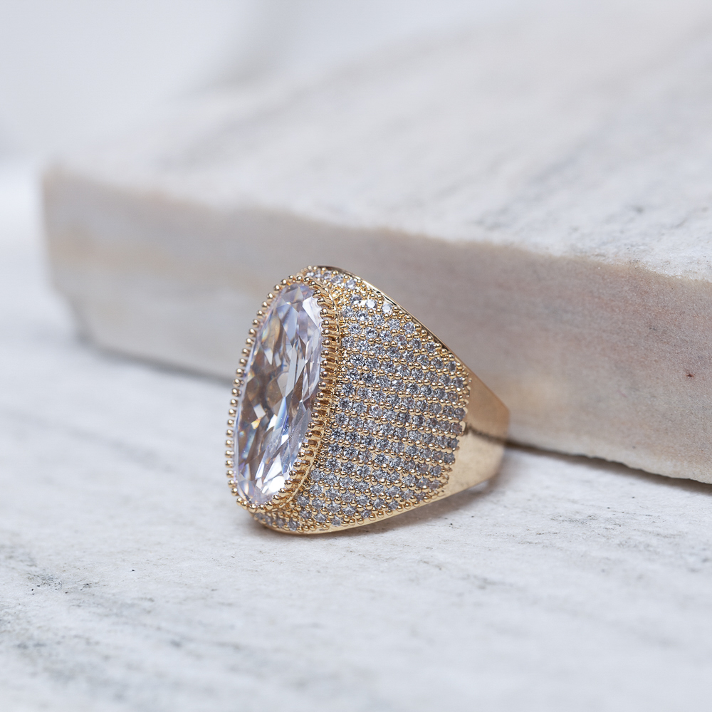 PULSEIRA JOIA CRAVEJADA E COM PEDRA CRISTAL BANHO OURO 18K