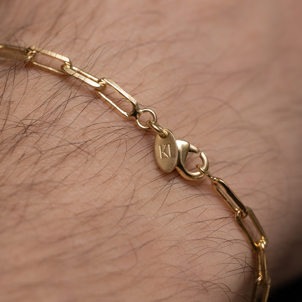 PULSEIRA MASCULINA ELOS CARTIER M BANHO OURO 18K