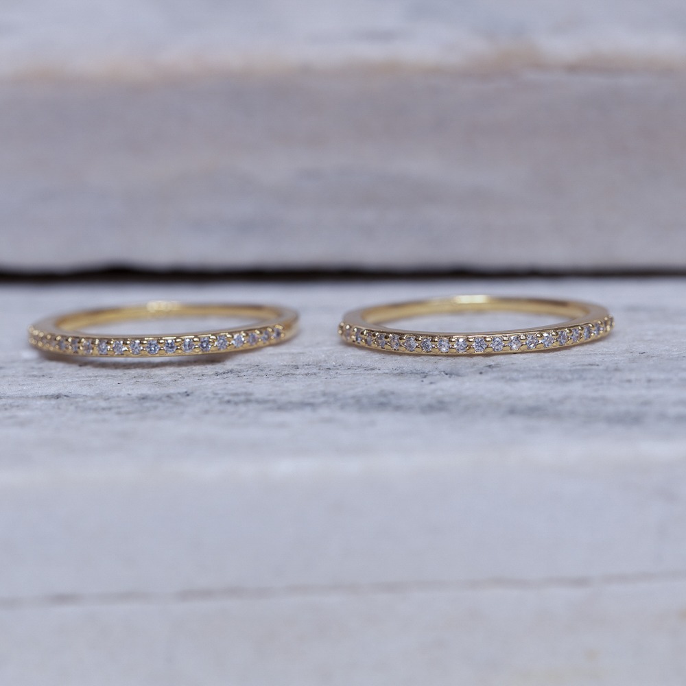 ANEL APARADOR DE ALIANÇA FINO CRAVEJADO BANHO OURO 18K