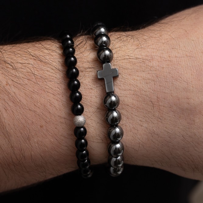 PULSEIRA BOLAS PEDRA ÔNIX