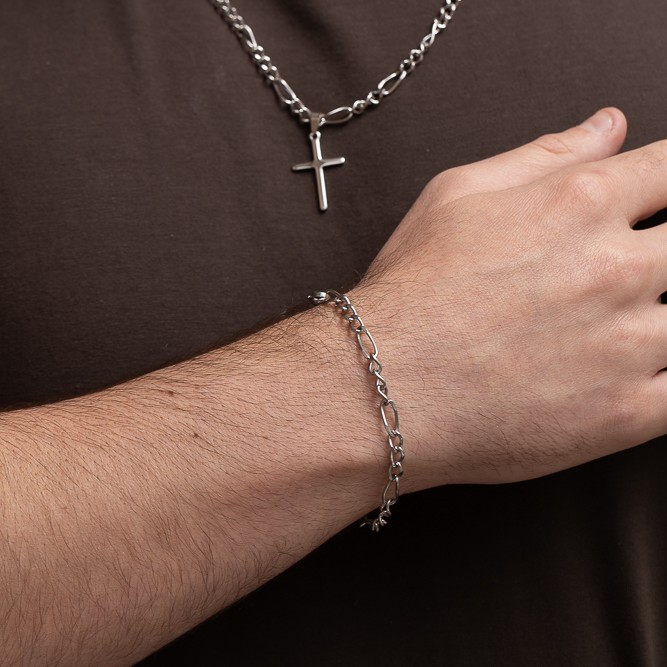 PULSEIRA MASCULINA ELOS 3 EM 1 EM AÇO INÓX