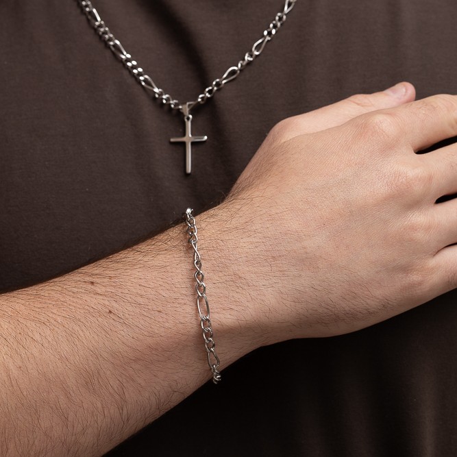 PULSEIRA MASCULINA ELOS 3 EM 1 EM AÇO INÓX