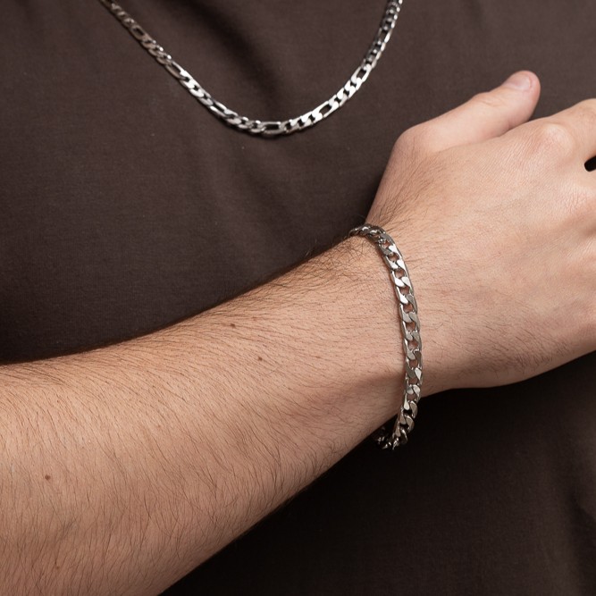 PULSEIRA MASCULINA ELOS GRUMET EM AÇO INÓX