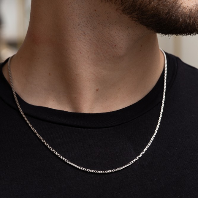 CORRENTE MASCULINA ELO TIJOLINHO EM AÇO INÓX