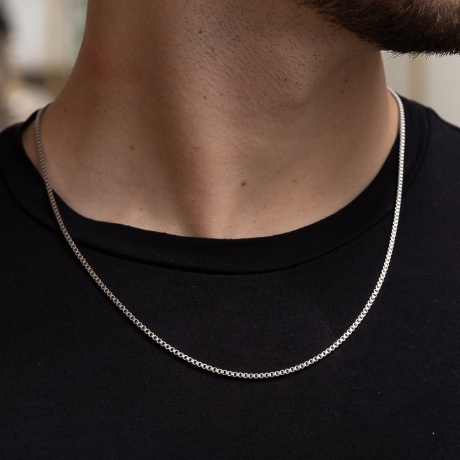 CORRENTE MASCULINA ELO TIJOLINHO EM AÇO INÓX