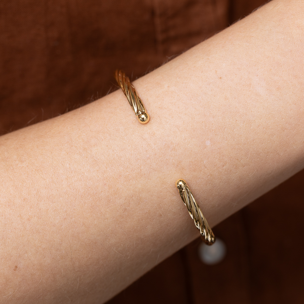 BRACELETE TORCIDO BANHO OURO 18K