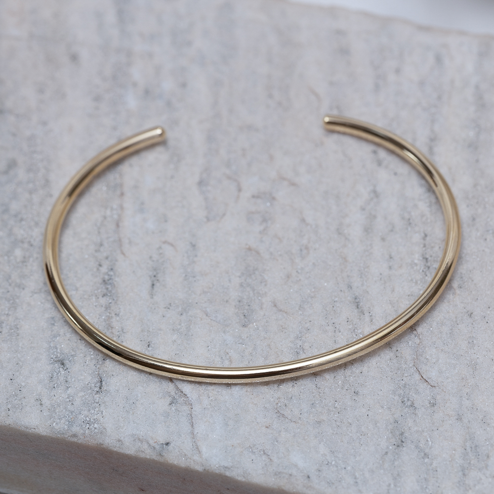 BRACELETE FINO LISO BANHO OURO 18K