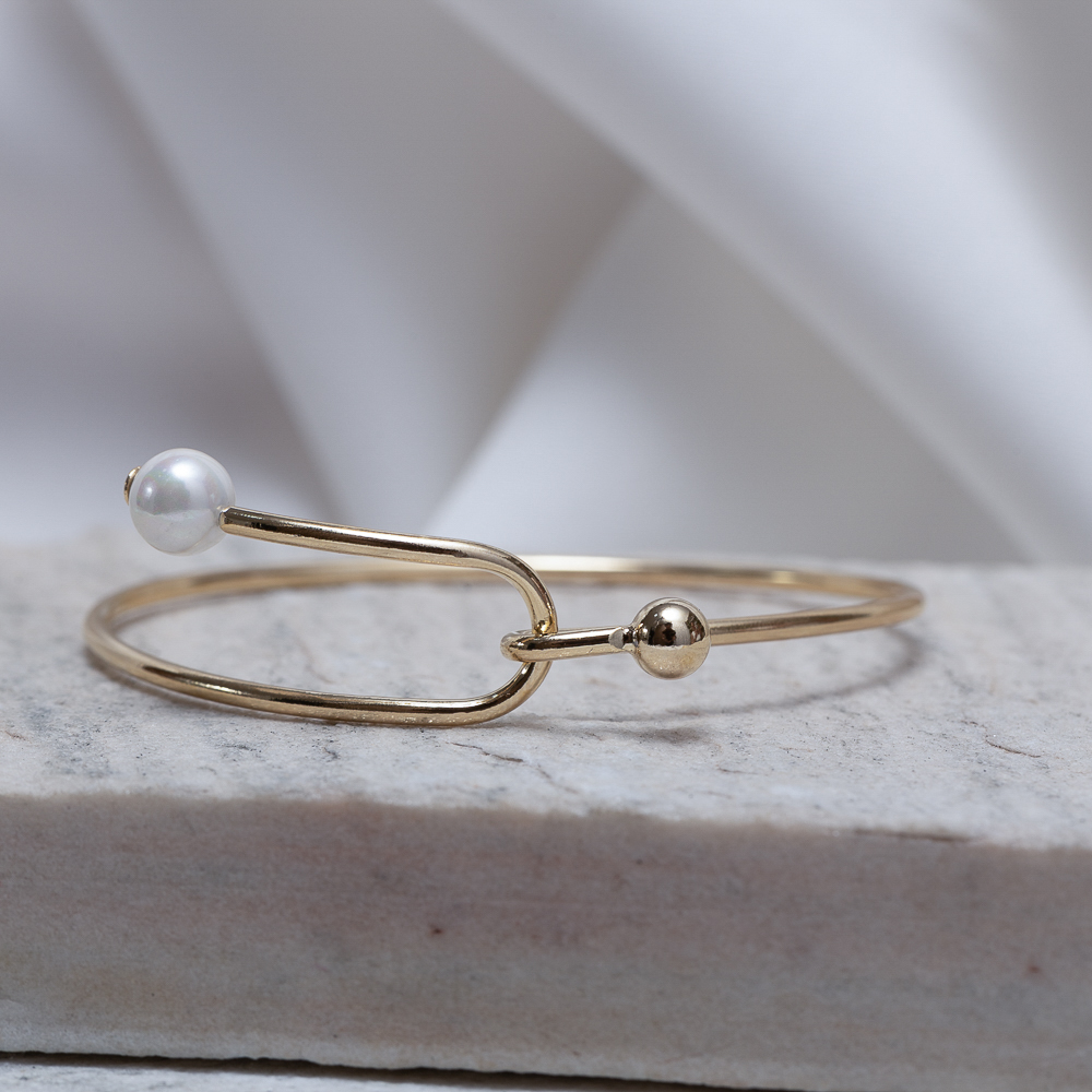 BRACELETE PÉROLA BANHO OURO 18K