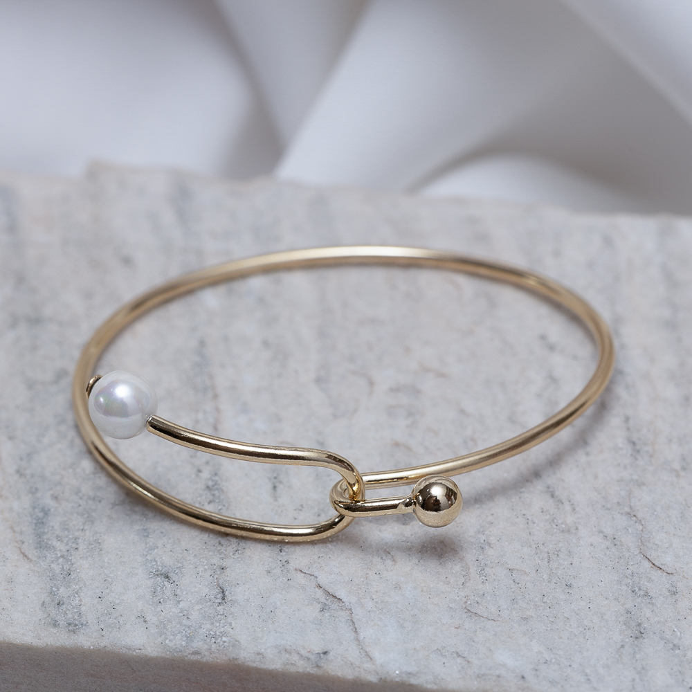 BRACELETE PÉROLA BANHO OURO 18K
