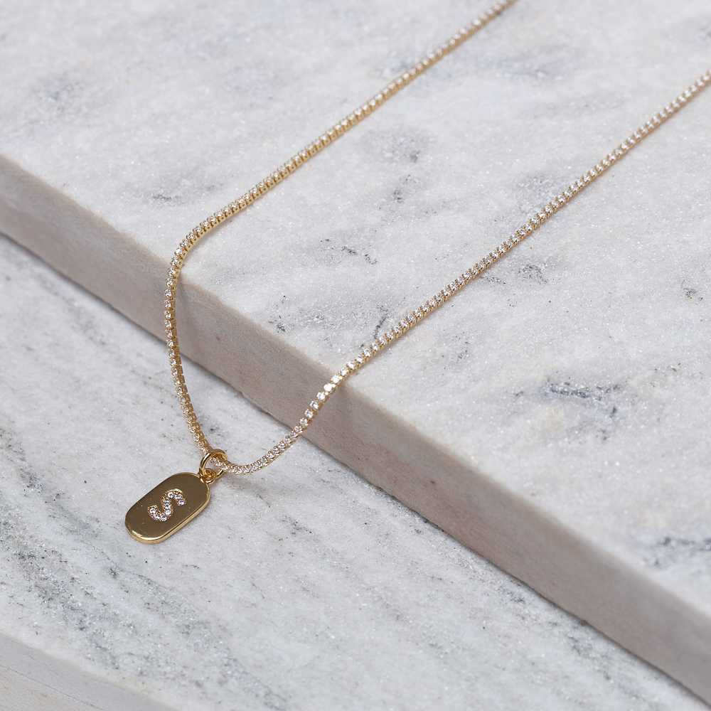 CHOKER RIVIERA PP CRISTAL BANHO OURO 18K