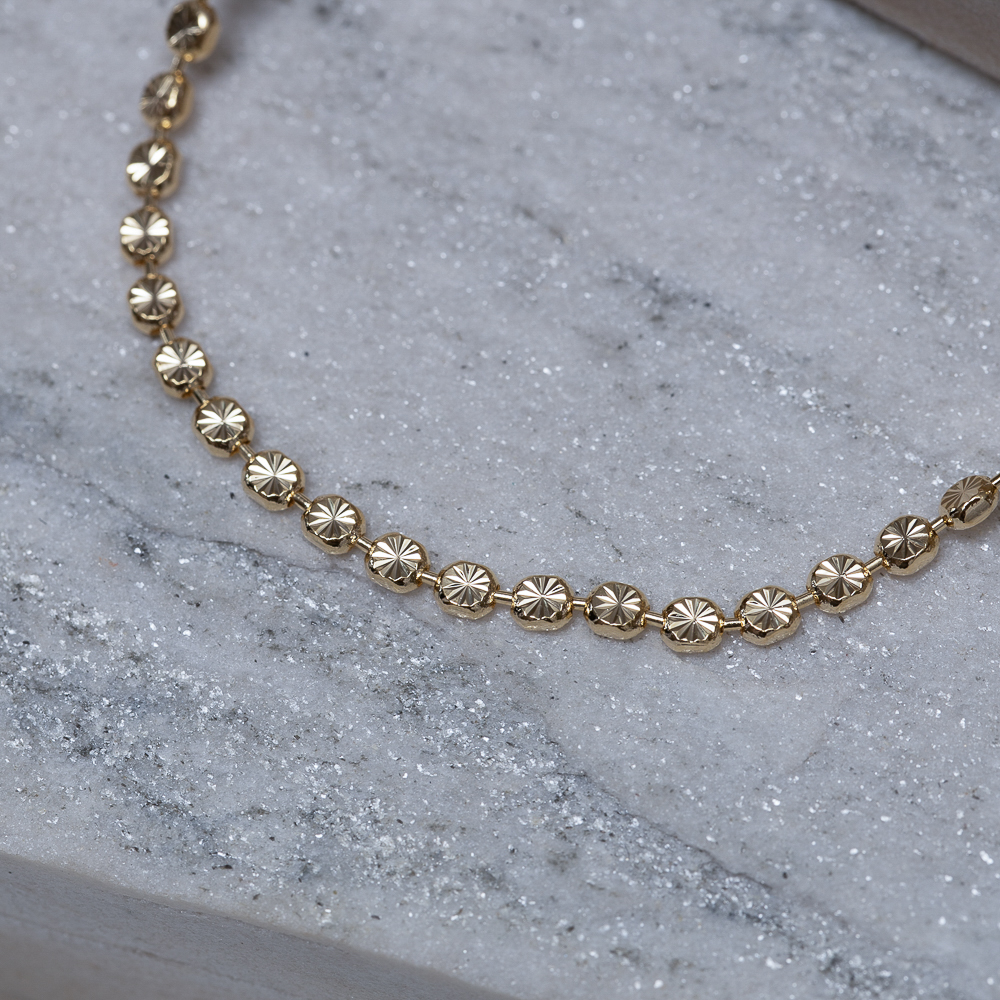 CHOKER BOLINHAS DIAMANTADAS BANHO OURO 18K
