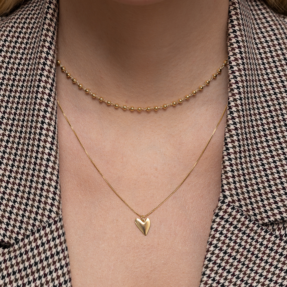 CHOKER BOLINHAS LISAS BANHO OURO 18K
