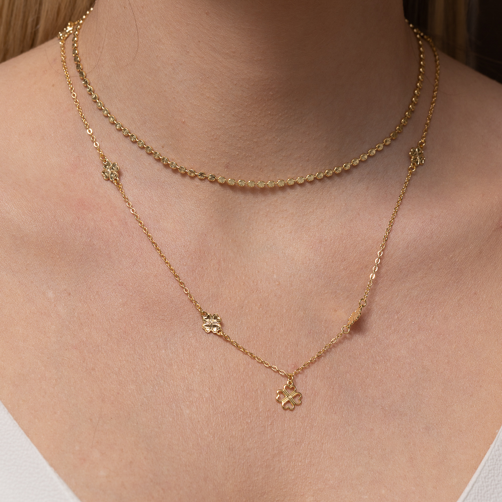CHOKER TREVO DA SORTE BANHO OURO 18K