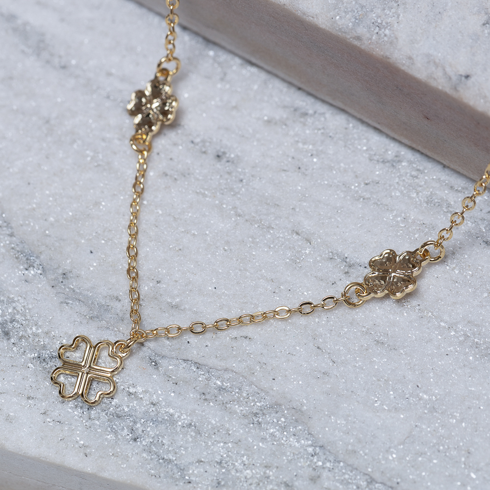 CHOKER TREVO DA SORTE BANHO OURO 18K