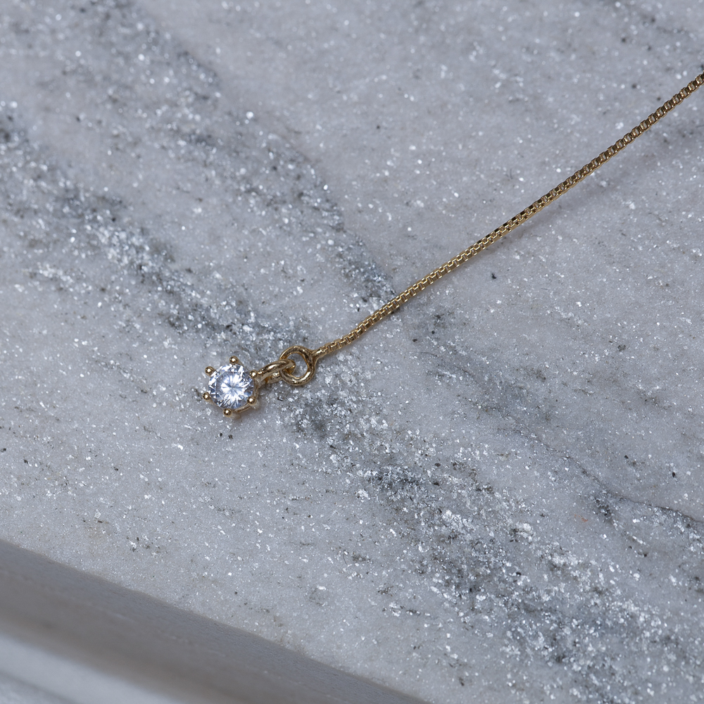 COLAR PÊNDULO PONTO DE LUZ CRISTAL BANHO OURA 18K
