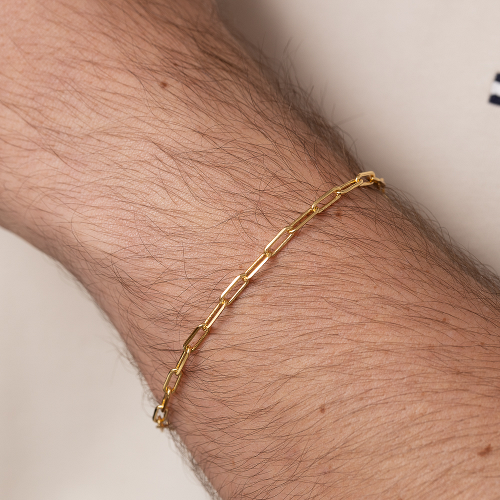 PULSEIRA MASCULINA ELOS CARTIER CT BANHO OURO 18K