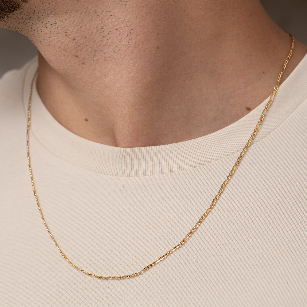 CORRENTE MASCULINA 2 ELOS FINOS CT BANHO OURO 18K