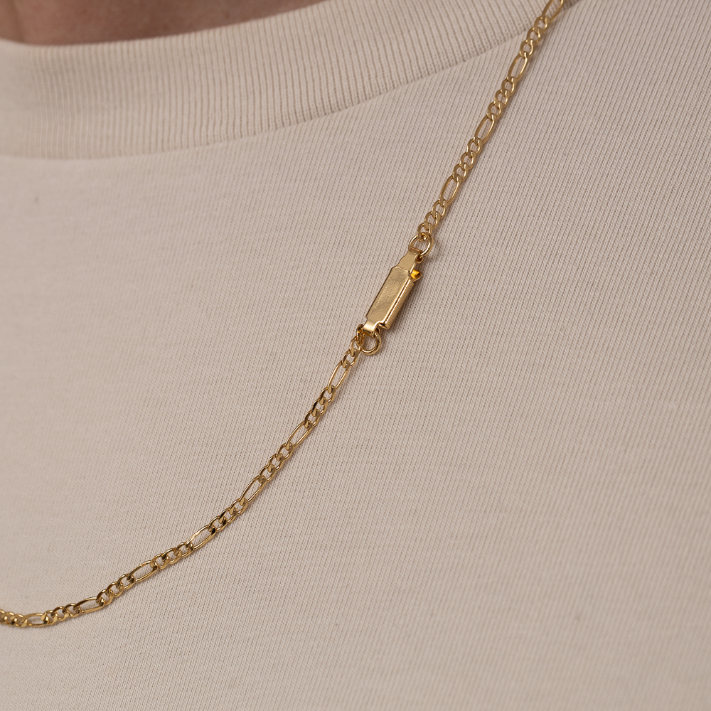 CORRENTE MASCULINA 2 ELOS FINOS CT BANHO OURO 18K